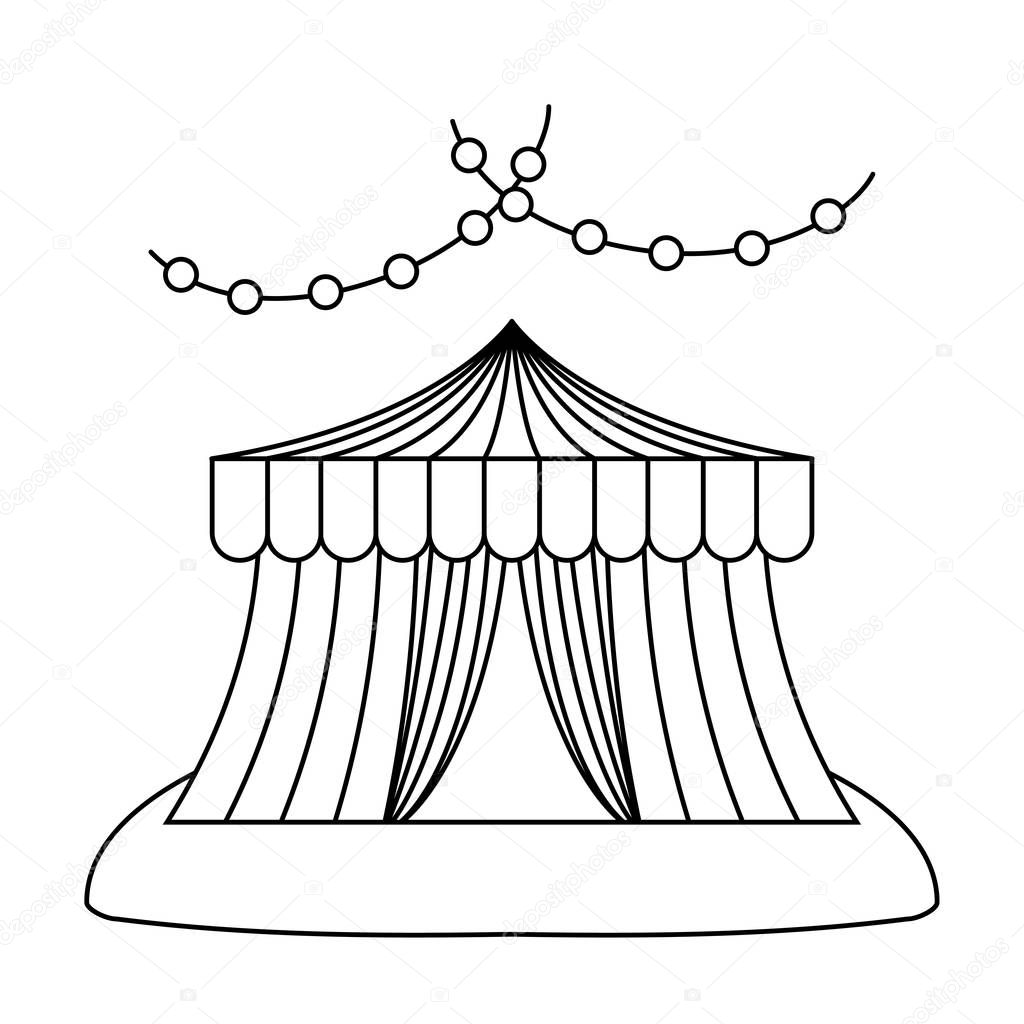 circus tent carnival with garlands hanging