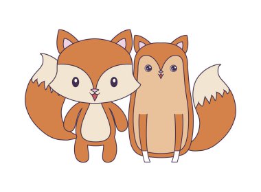 sevimli tilki hayvanlar izole simgesi