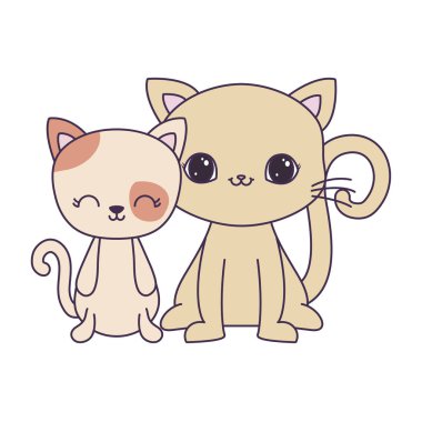 sevimli kediler hayvanlar izole simge