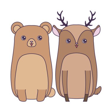 ayı hayvan izole simgesi ile sevimli reindeer