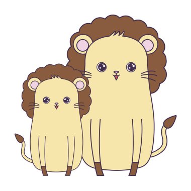 sevimli aslanlar hayvanlar izole simgesi