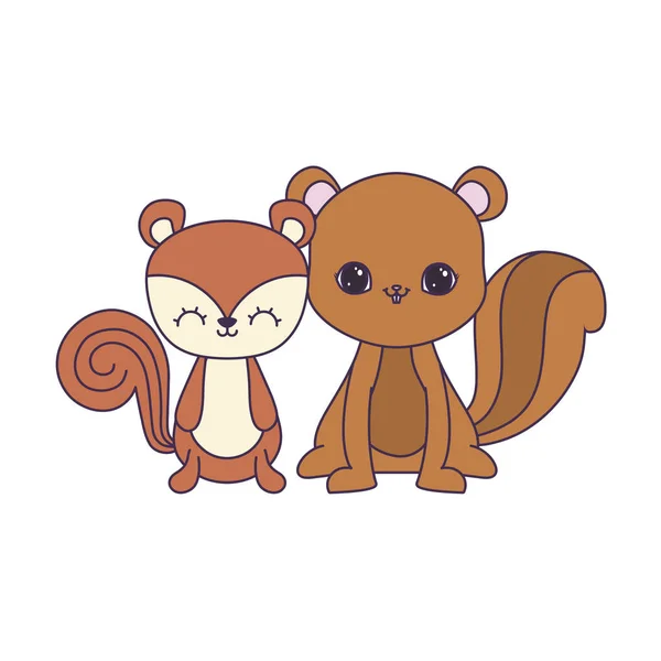 Niedlichen Streifenhörnchen Tiere Vektor Illustration Design — Stockvektor
