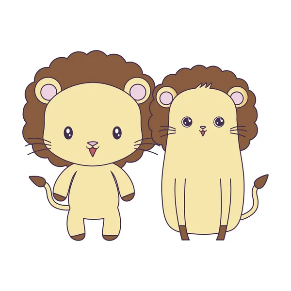 Søde løver dyr isoleret ikon – Stock-vektor
