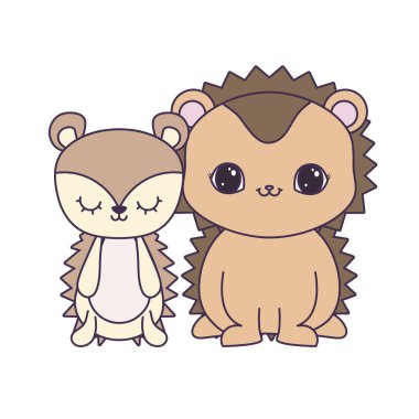 sevimli kirpi hayvanlar izole simgesi