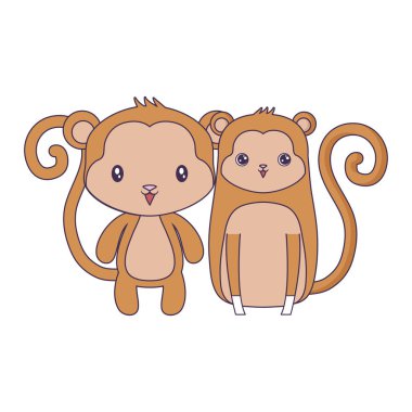 sevimli maymunlar hayvan izole simgesi
