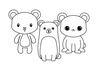 sevimli ayılar hayvanlar izole simgesi