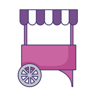 şemsiye izole simgesi ile karnaval kiosk