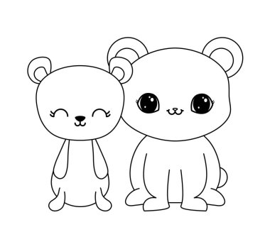 sevimli ayılar hayvanlar izole simgesi