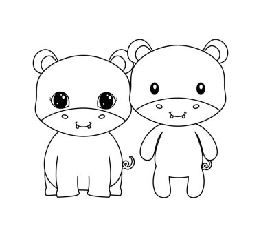 su aygırı hayvanların sevimli grup