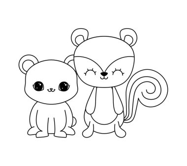 ayı hayvanlar simgesi ile sevimli sincap