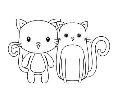 sevimli kediler hayvanlar izole simge