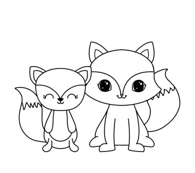 sevimli sincaplar hayvanlar vektör illüstrasyon tasarım