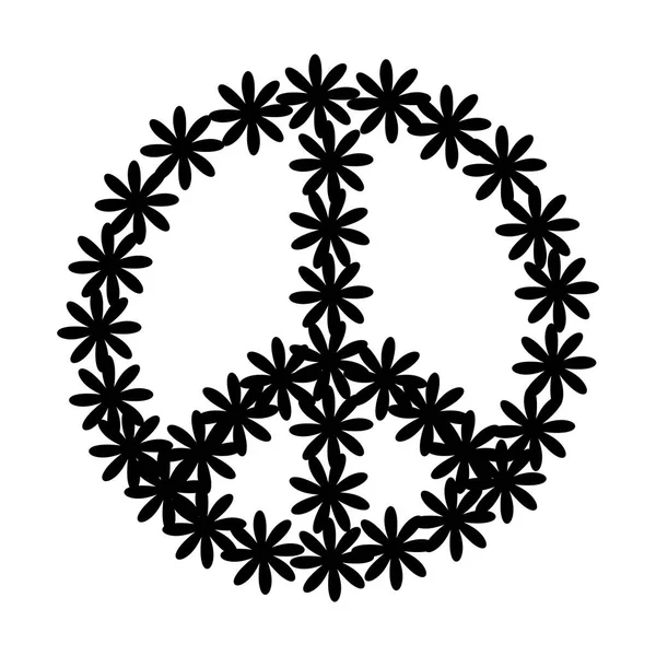Символ миру і любові з квітами — стоковий вектор