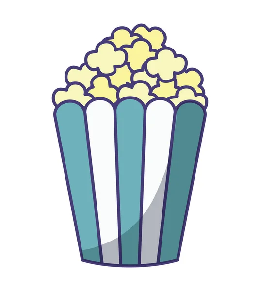 Popcorn in container geïsoleerd icoon — Stockvector