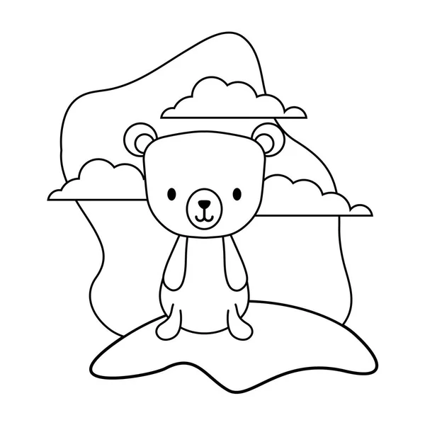 Панда медведя животных в ландшафте — стоковый вектор