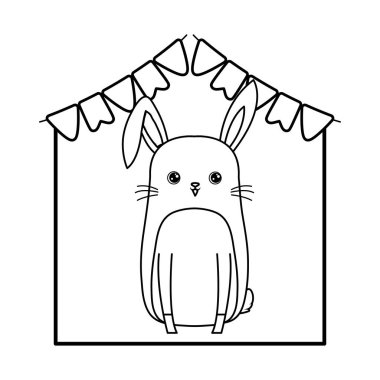 çelenk parti asılı ile sevimli tavşan hayvan