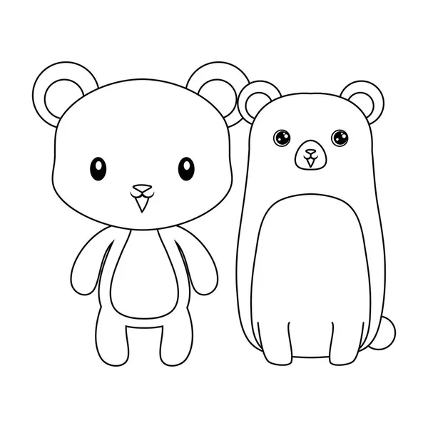 Aranyos medve állatok elszigetelt ikon — Stock Vector