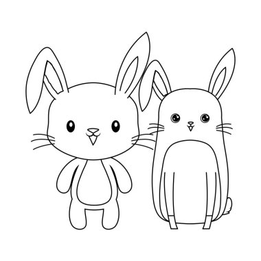 sevimli tavşan hayvanlar izole simgesi