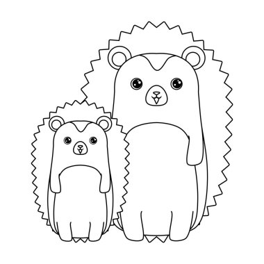 sevimli kirpi hayvanlar izole simgesi