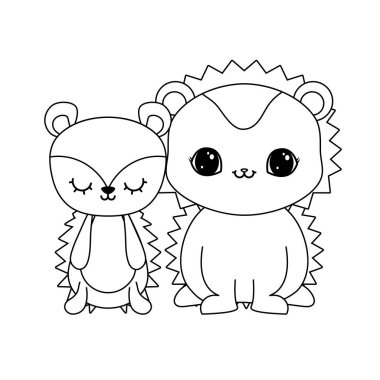 sevimli kirpi hayvanlar izole simgesi