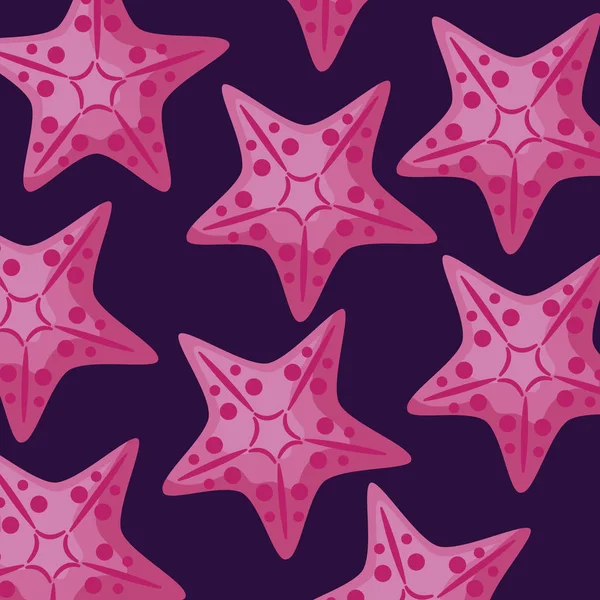 Modèle d'étoiles de mer fond tropical — Image vectorielle