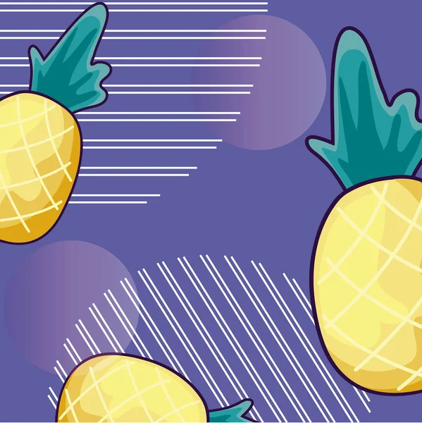 Візерунок на фоні плодів ананасів — стоковий вектор