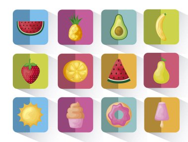 armut ve set simgeleri ile karpuz