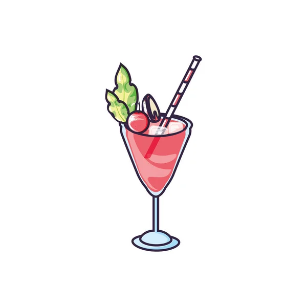 Deliziosa icona della tazza da cocktail fresco — Vettoriale Stock