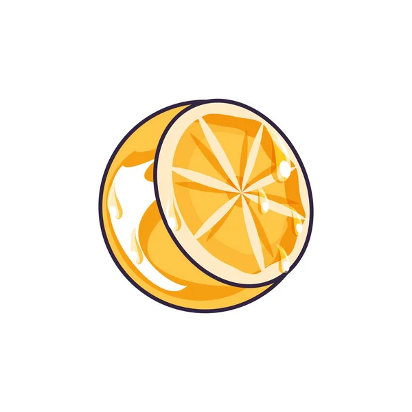 Metade fresca e saudável de laranja — Vetor de Stock