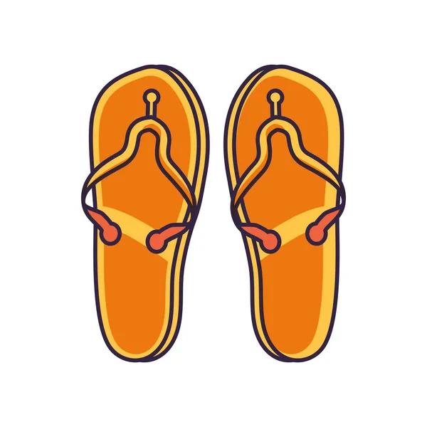 Summer flip flops accessory isolated icon — Stock Vector