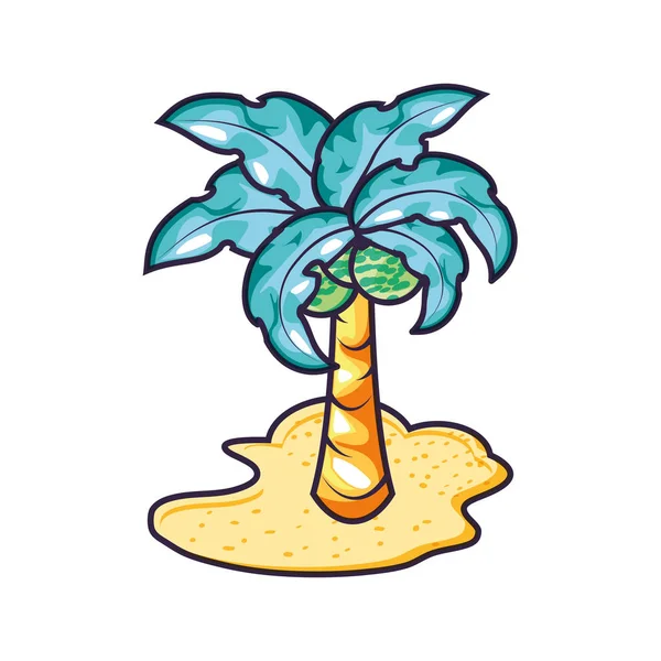 Tropikalna plaża Palma lato ikona — Wektor stockowy