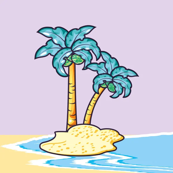 Trópusi strand Palm nyár a strandon — Stock Vector