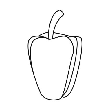 biber taze sebze simgesi vektör ilustrate