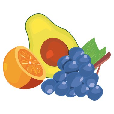 avokado portakal üzüm taze gıda