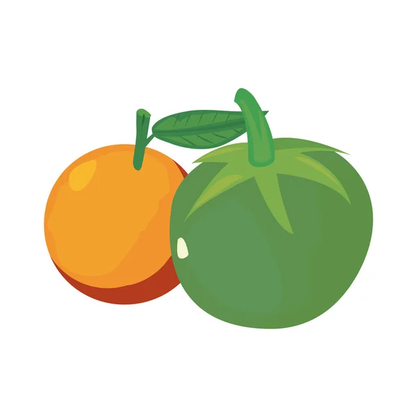Naranja tomate fresco alimento icono vector ilustrar — Vector de stock