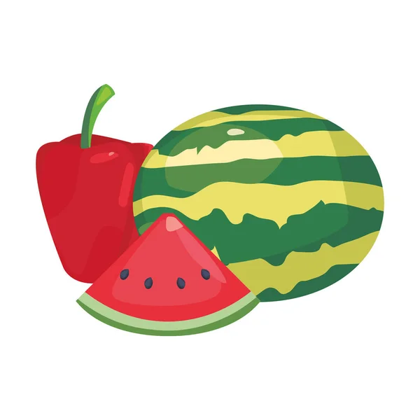 Pimiento campana sandía icono vector ilustrar — Vector de stock