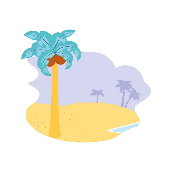 Tropischer Strand Palme Sommer Symbol — Stockvektor