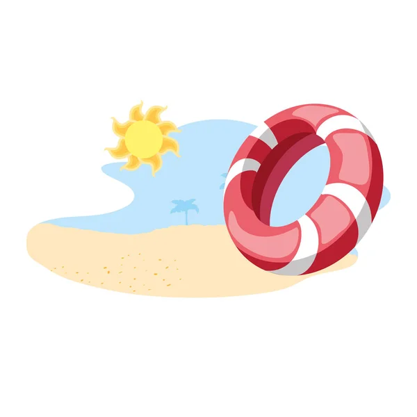 Float protection summer in the beach — Stock Vector