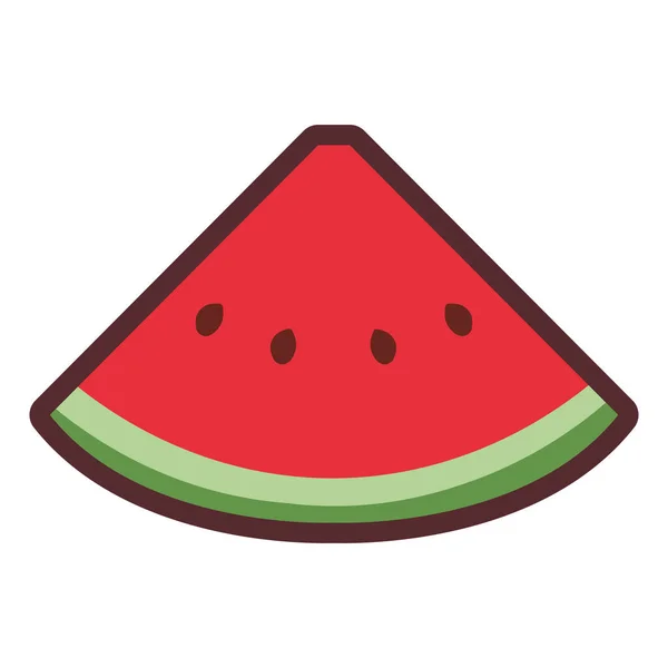 Sandía en rodajas nutrición fruta fresca — Vector de stock