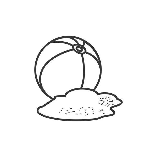 Ballon de plage jouet en plastique icône isolée — Image vectorielle