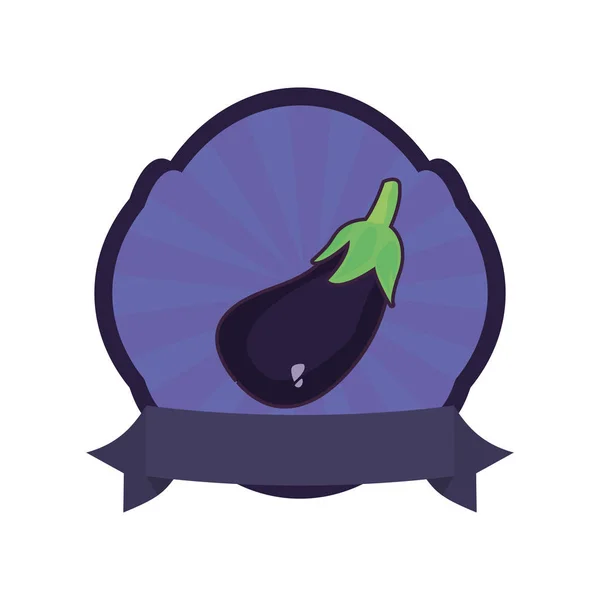 Aubergine färska grönsaker ikon vektor ilustrate — Stock vektor