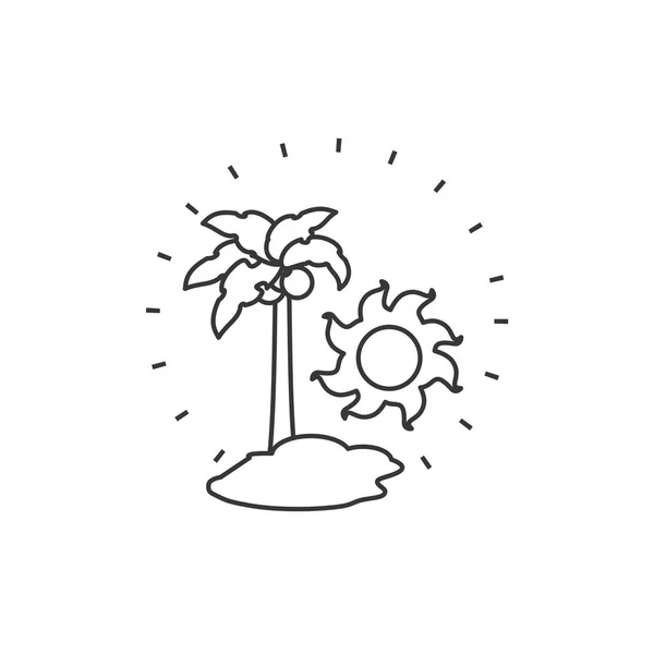 Plage tropicale palmier été avec soleil — Image vectorielle