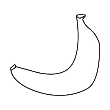 Beyaz arka planda muz anahat kroki