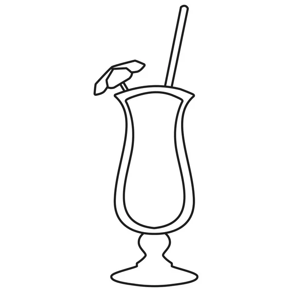 Croquis de contour de cocktail sur fond blanc — Image vectorielle