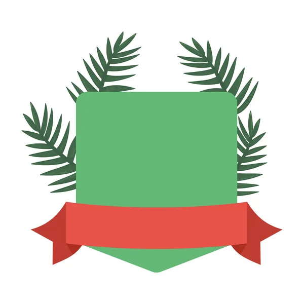 Heure d'été badge feuilles ruban — Image vectorielle