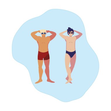 suda yüzen mayo ile genç erkekler