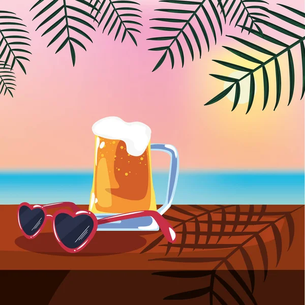 Illustration vectorielle vacances d'été — Image vectorielle