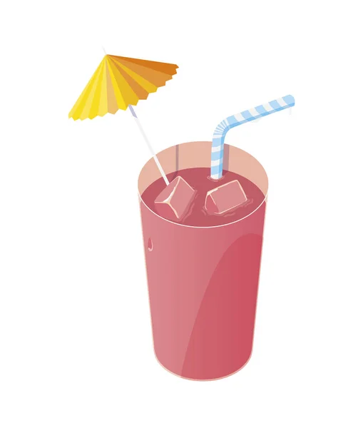 Juice fruit cocktail met stro — Stockvector