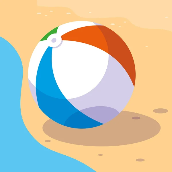 Çizgili ve yaz topu tasarımı — Stok Vektör