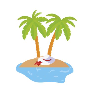 avuç içi ve kadın şapka ile yaz kıyı şeridi sahne